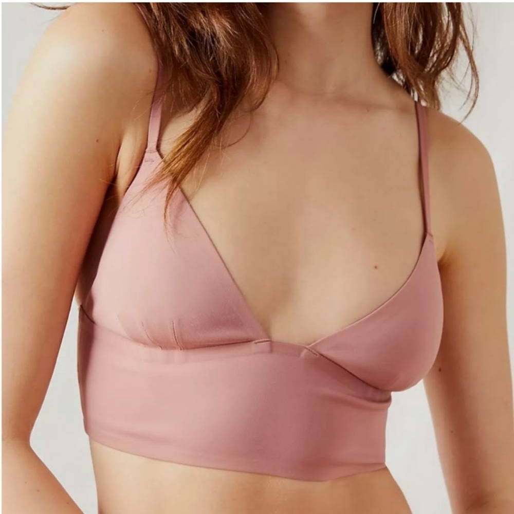 Free People Mauve Longline Triangle Bralette